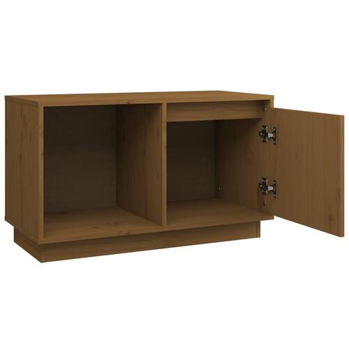 Tv-bord 74x35x44 cm massivt fyrretræ gyldenbrun
