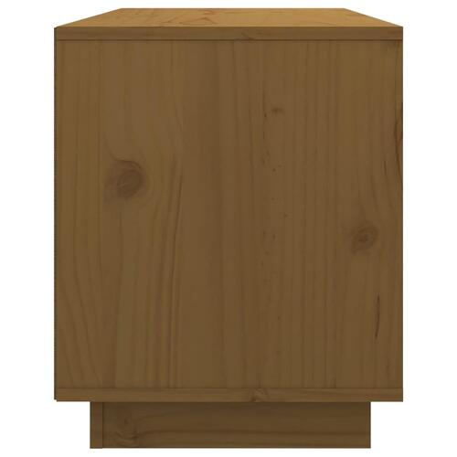 Tv-bord 74x35x44 cm massivt fyrretræ gyldenbrun