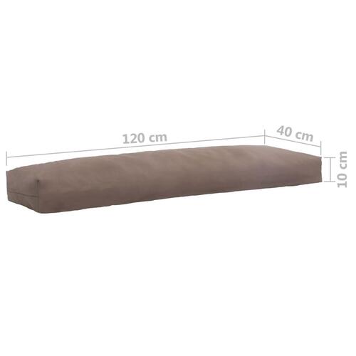 Udendørs ryghynde 120 x 40 x 10 cm stof gråbrun