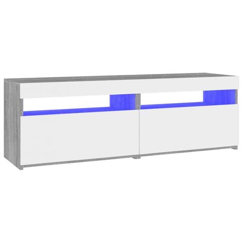 Tv-borde med LED-lys 2 stk. 60x35x40 cm grå sonoma-eg