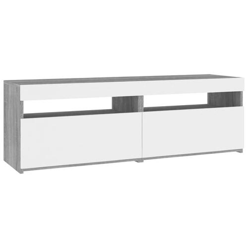 Tv-borde med LED-lys 2 stk. 60x35x40 cm grå sonoma-eg