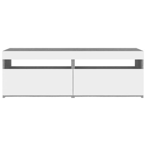 Tv-borde med LED-lys 2 stk. 60x35x40 cm grå sonoma-eg