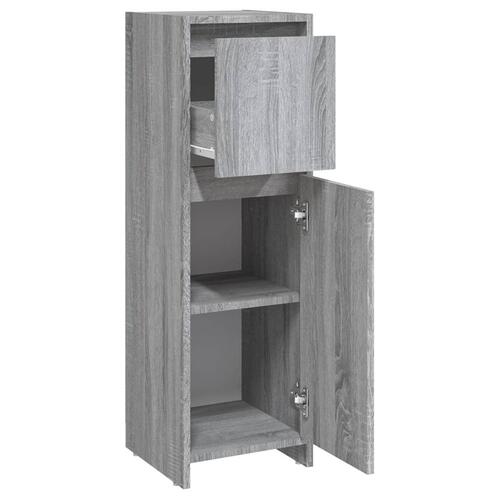 Badeværelsesskab 30x30x95 cm konstrueret træ grå sonoma-eg