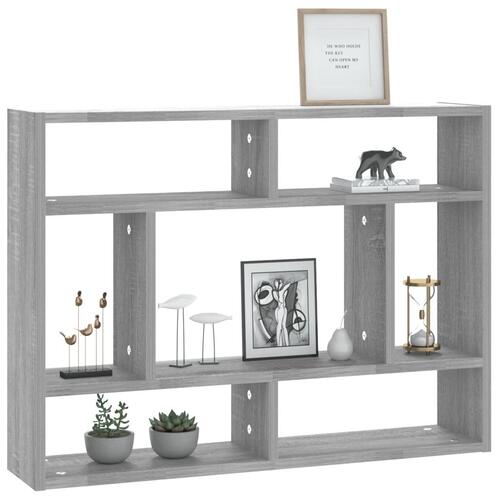 Væghylde 75x16x55 cm konstrueret træ grå sonoma-eg