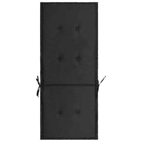 Stolehynder m. høj ryg 2 stk. 120x50x3 cm stof sort