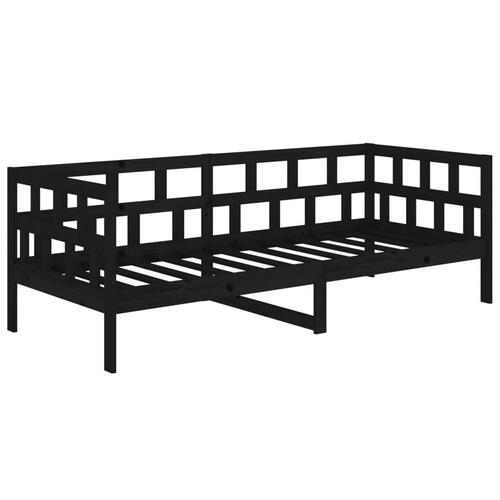 Daybed 90x200 cm massivt fyrretræ sort