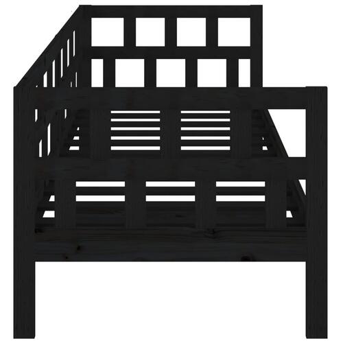 Daybed 90x200 cm massivt fyrretræ sort