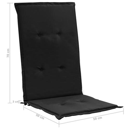 Stolehynder m. høj ryg 2 stk. 120x50x3 cm stof sort