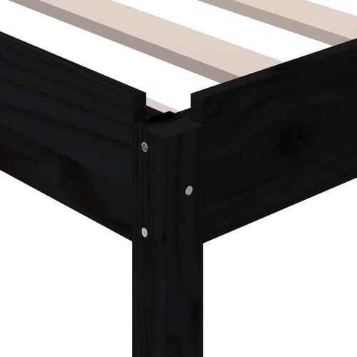 Stabelbar seng 75x190 cm massivt fyrretræ sort