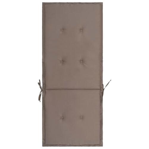 Stolehynder m. høj ryg 2 stk. 120x50x3 cm stof gråbrun