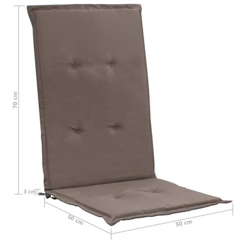 Stolehynder m. høj ryg 2 stk. 120x50x3 cm stof gråbrun