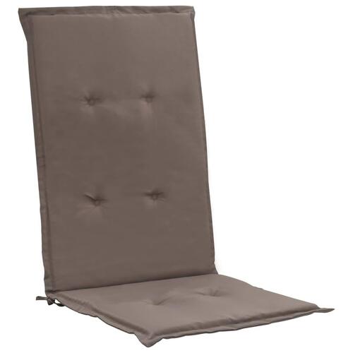 Stolehynder m. høj ryg 4 stk. 120x50x3 cm stof gråbrun