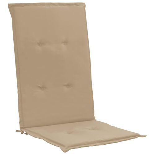 Stolehynder m. høj ryg 2 stk. 120x50x3 cm stof beige