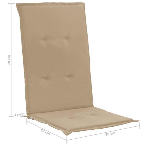 Stolehynder m. høj ryg 2 stk. 120x50x3 cm stof beige