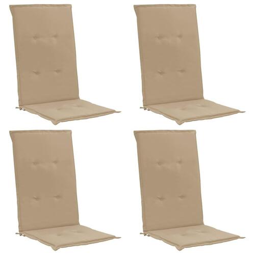 Stolehynder m. høj ryg 4 stk. 120x50x3 cm stof beige