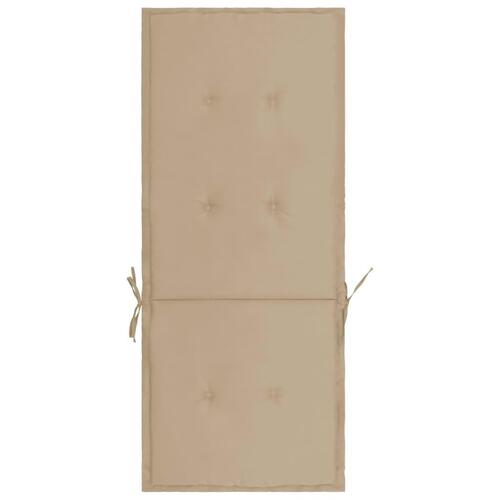 Stolehynder m. høj ryg 4 stk. 120x50x3 cm stof beige
