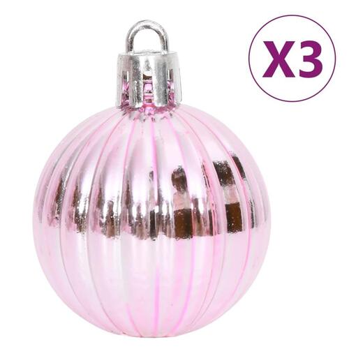 Julekugler 65 dele pink/rød/hvid