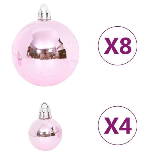 Julekugler 65 dele pink/rød/hvid
