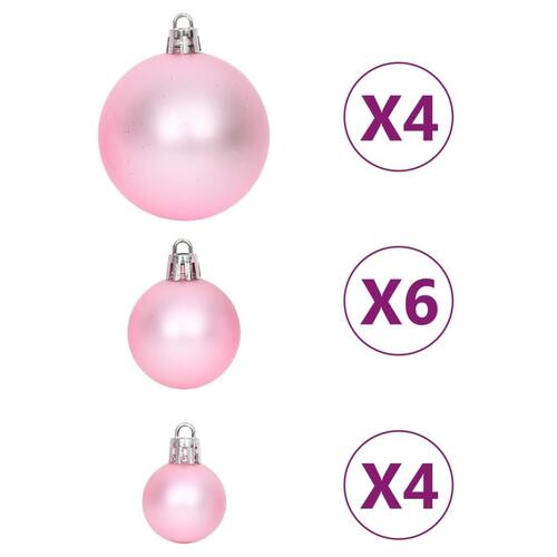 Julekugler 108 dele hvid og pink