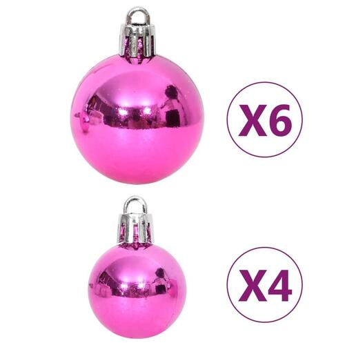 Julekugler 108 dele hvid og pink