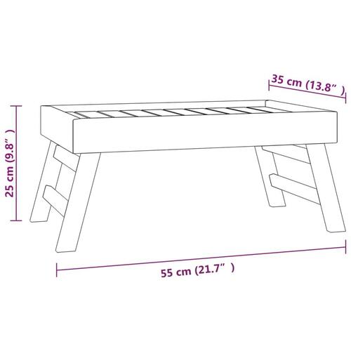 Foldbar bakke 55x35x25 cm massivt teaktræ
