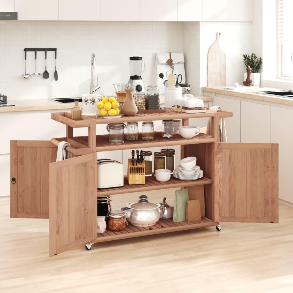 Barvogn 120x50x90 cm massivt teaktræ