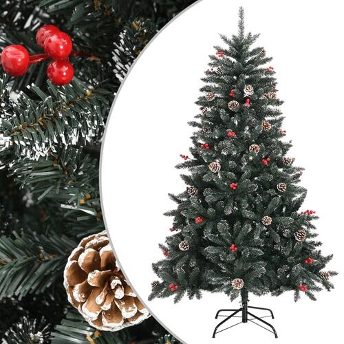 Kunstigt juletræ med fod 120 cm PVC grøn