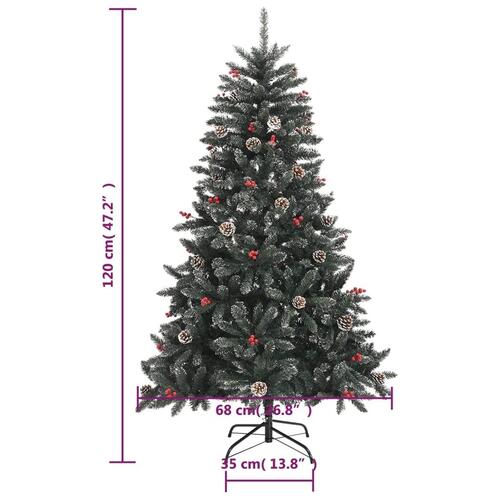 Kunstigt juletræ med fod 120 cm PVC grøn