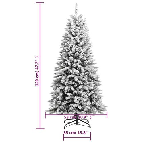 Kunstigt juletræ med sne 120 cm PVC og PE