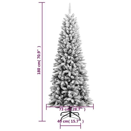 Kunstigt juletræ med sne 180 cm PVC og PE
