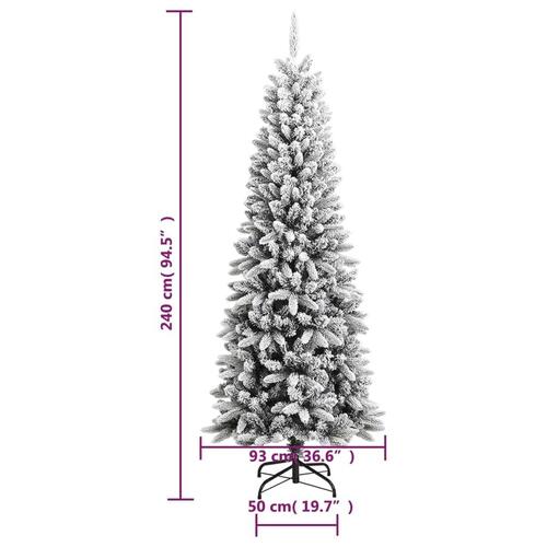 Kunstigt juletræ med sne 240 cm PVC og PE