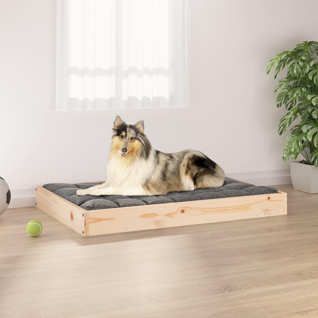 Hundeseng 91,5x64x9 cm massivt fyrretræ