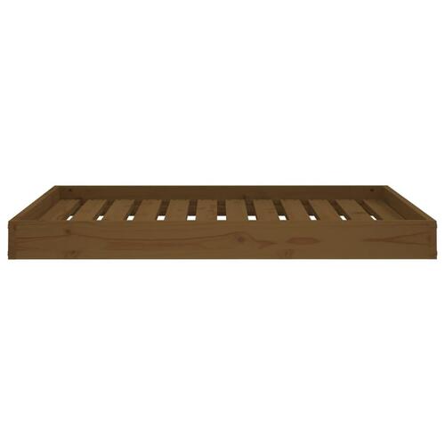 Hundeseng 101,5x74x9 cm massivt fyrretræ gyldenbrun
