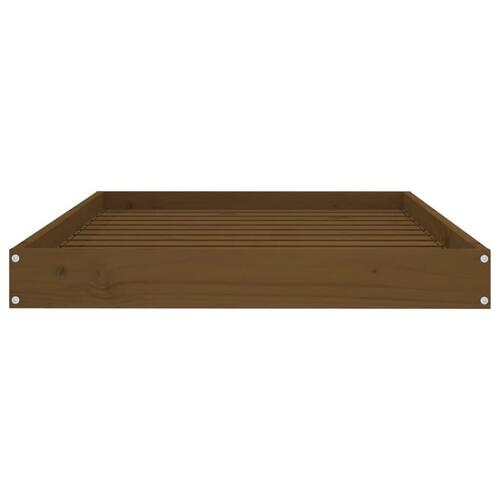 Hundeseng 101,5x74x9 cm massivt fyrretræ gyldenbrun