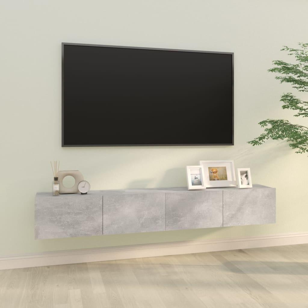 Væghængte tv-skabe 2 stk. 100x30x30 cm konstrueret træ betongrå