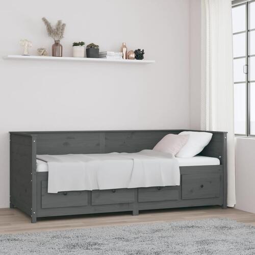 Daybed 80x200 cm massivt fyrretræ grå