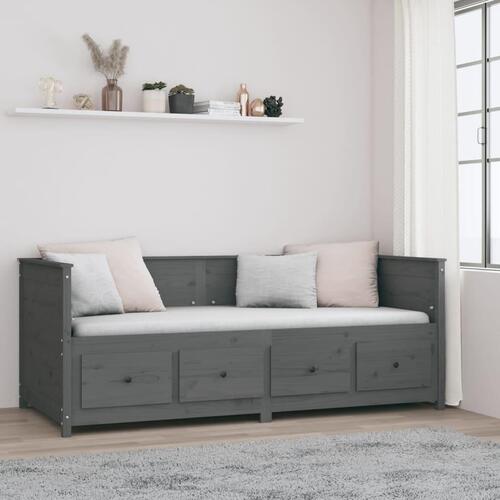 Daybed 80x200 cm massivt fyrretræ grå