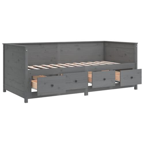 Daybed 80x200 cm massivt fyrretræ grå