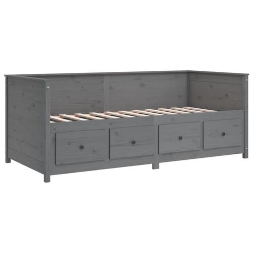 Daybed 80x200 cm massivt fyrretræ grå