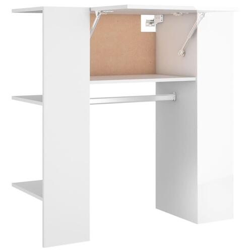 Entrémøbel 97,5x37x99 cm konstrueret træ hvid højglans