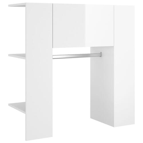 Entrémøbel 97,5x37x99 cm konstrueret træ hvid højglans