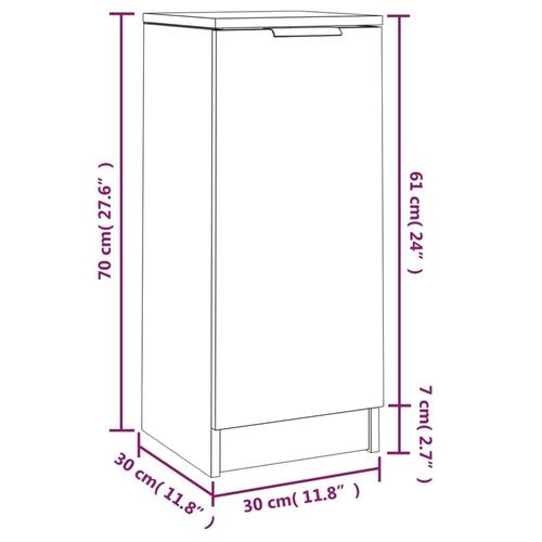 Skænk 30x30x70 cm konstrueret træ sonoma-eg