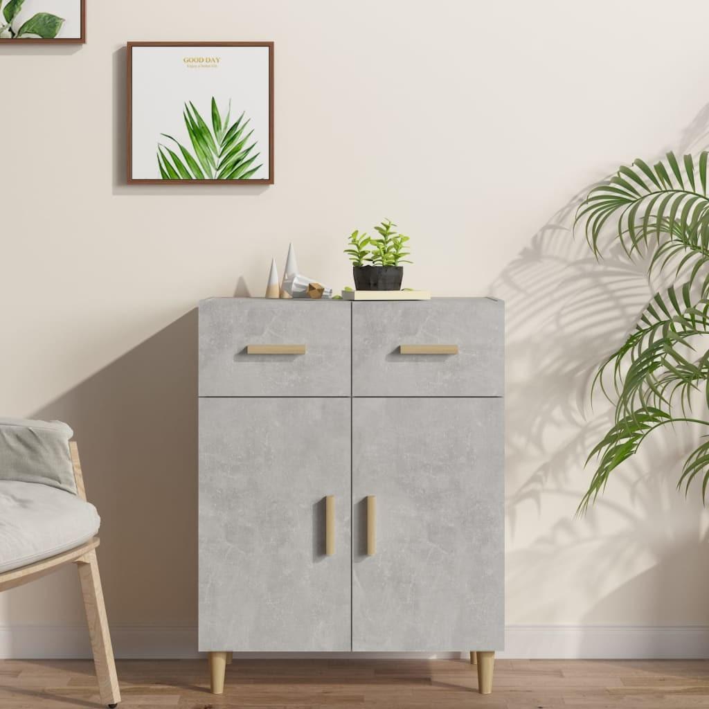 Skænk 69,5x34x89 cm konstrueret træ betongrå