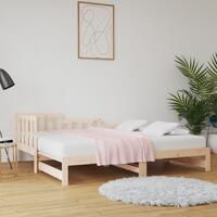 Daybed med udtræk 2x(90x200) cm massivt fyrretræ