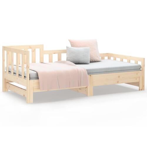 Daybed med udtræk 2x(90x200) cm massivt fyrretræ