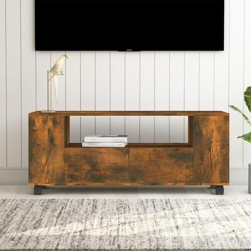 Tv-bord 120x35x48 cm konstrueret træ røget egetræsfarve