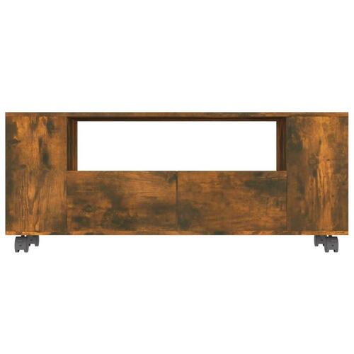 Tv-bord 120x35x48 cm konstrueret træ røget egetræsfarve