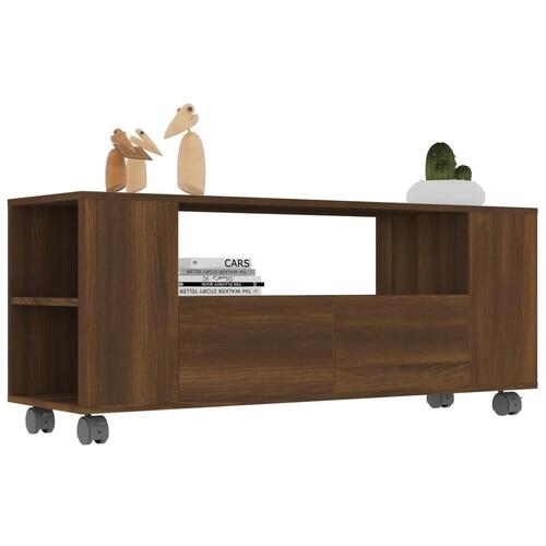 Tv-bord 120x35x48 cm konstrueret træ brun egetræsfarve