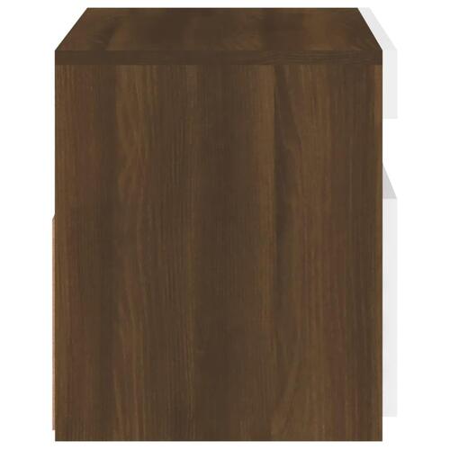 Tv-bord med LED-lys 60x35x40 cm brun eg