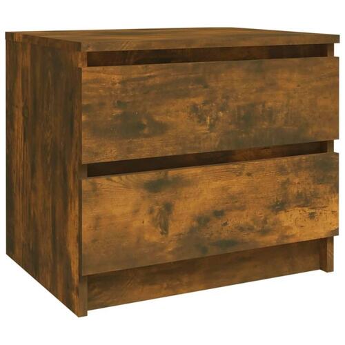 Sengeborde 2 stk. 50x39x43,5 cm konstrueret træ røget egetræ